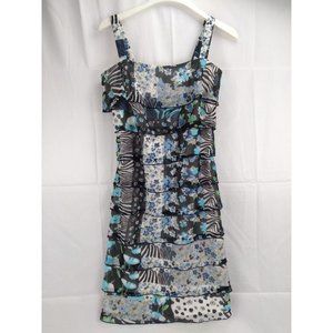 Cardise Canadian made strap ruffle print Dress size 4 women's